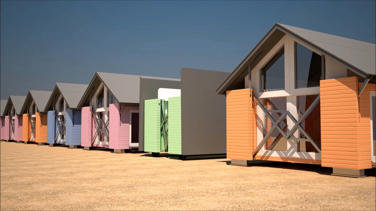 民间牛人研制折叠式房屋,10分钟建一座房子,工地住房不用愁