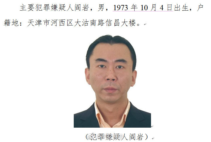 颜锦,杜明,阎岩等人涉黑涉恶犯罪集团违法犯罪线索的通|天津市公安局