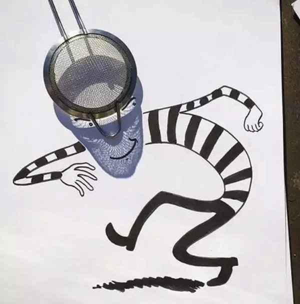 比利时涂鸦艺术家vincentbal用影子绘画故事脑洞是真的很大