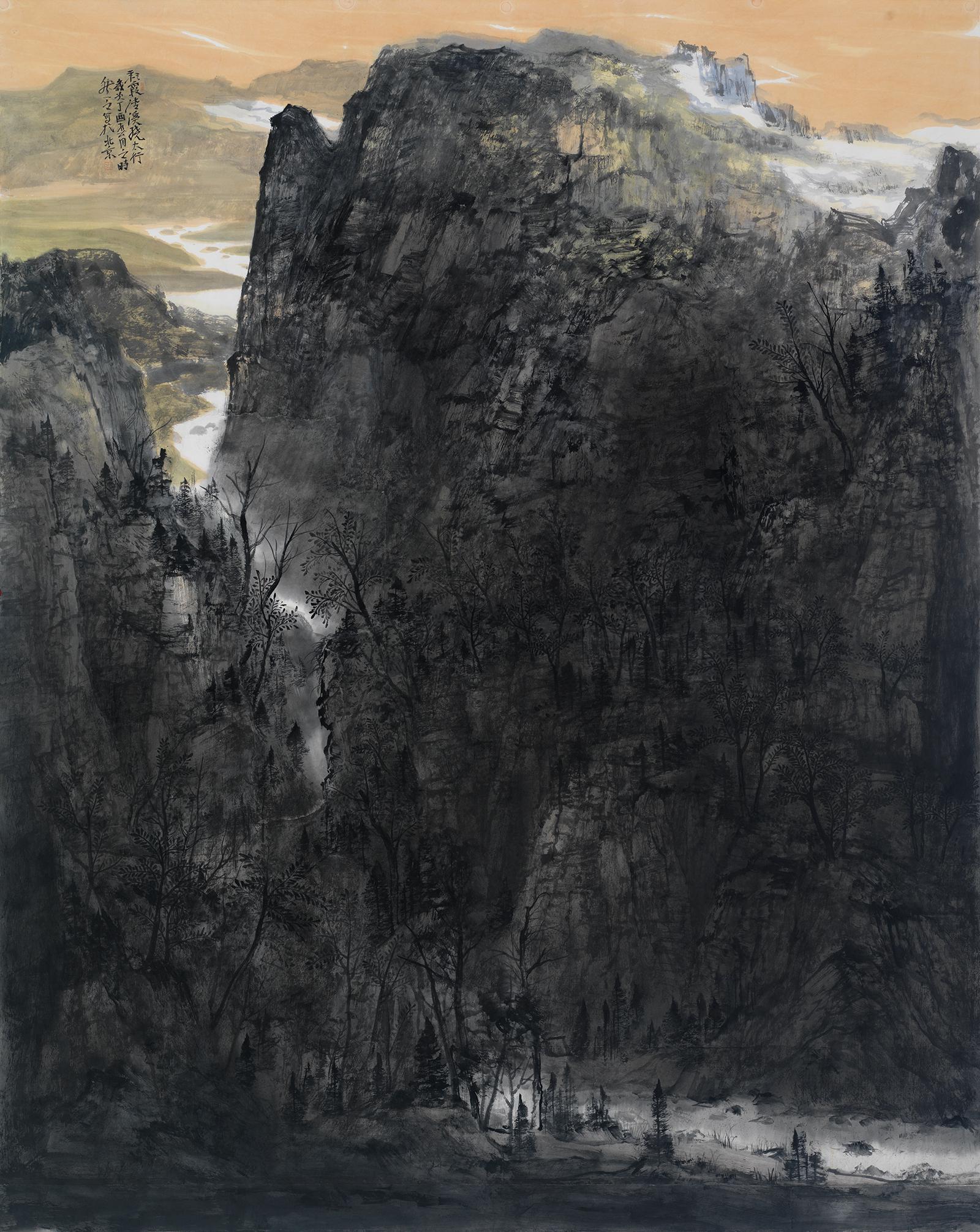 方染之国展人会资格作品《彩霞清溪绕太行》及分解图赏析