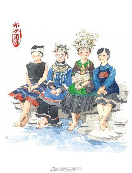 画中贵州美丽的少数民族服饰