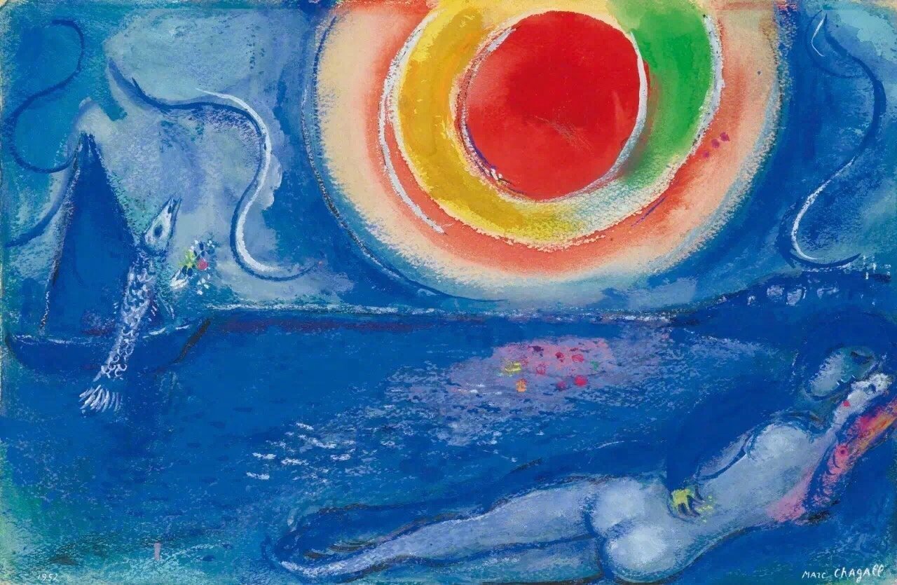 马克夏加尔笔下的蓝色