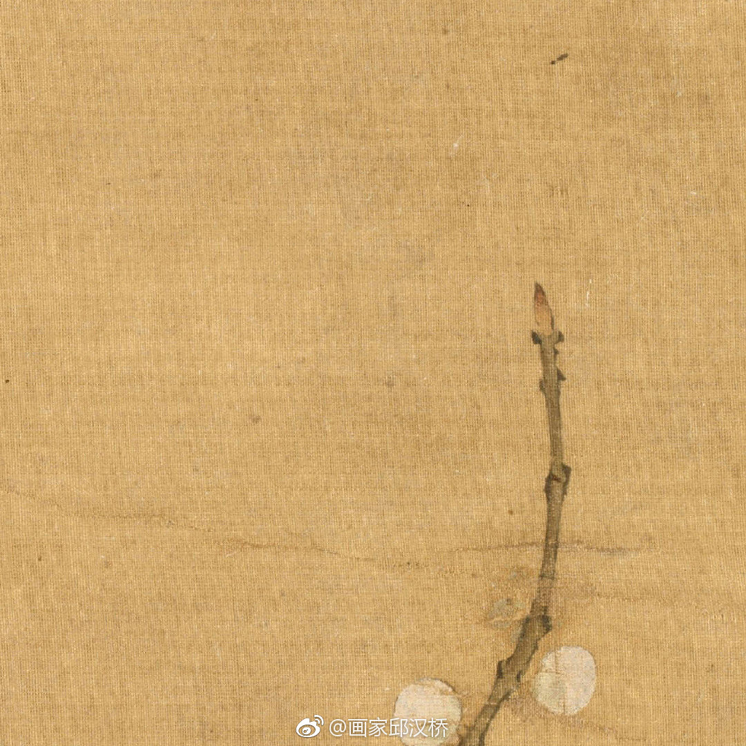 宋代佚名桃枝栖雀图现藏于克利夫兰美术馆