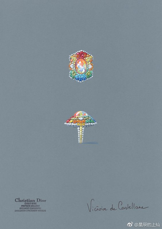 分享一组dior 珠宝设计图稿@微博美学