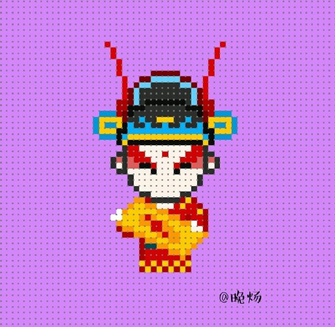 晚炀分享的一组中国风拼豆图纸分别是赵子龙诸葛亮四大美人