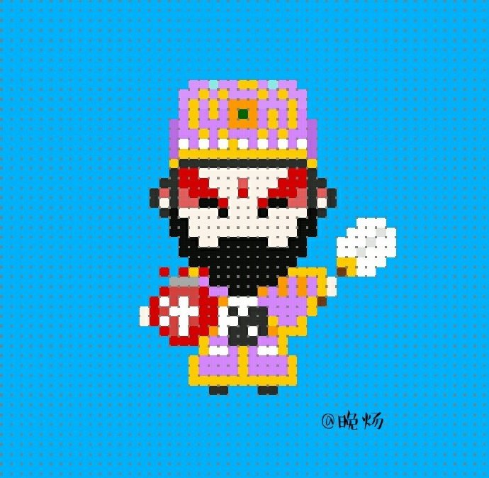 晚炀分享的一组中国风拼豆图纸分别是赵子龙诸葛亮四大美人