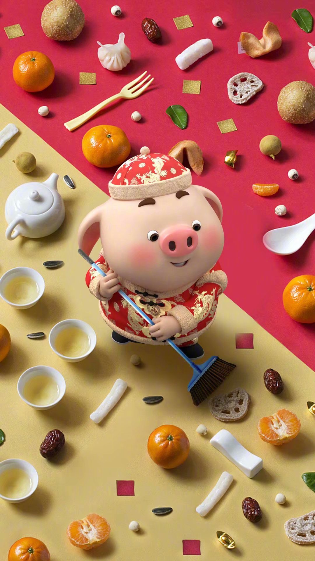 猪年到了, 猪小屁新年壁纸最新版来啦!祝大家心想事成财源滚滚!