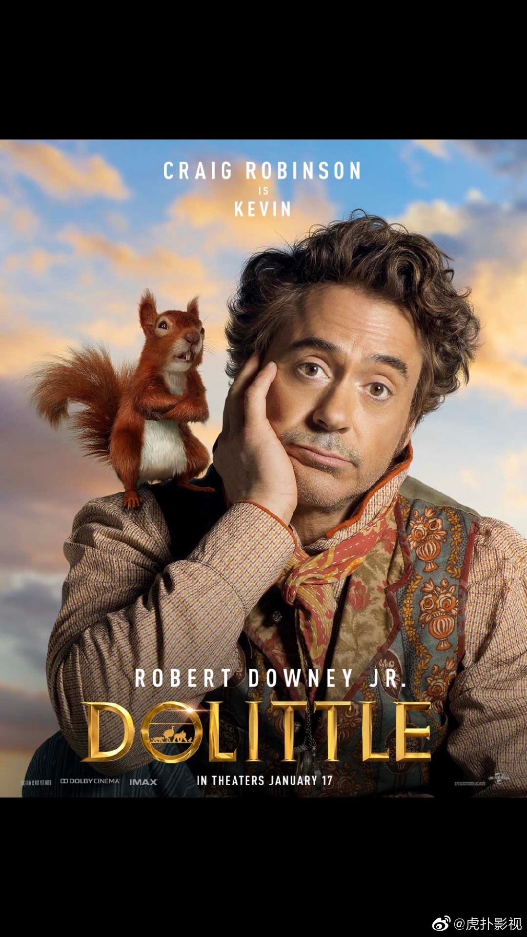 小罗伯特唐尼主演电影多力特的奇幻冒险发布配音动物角色海报