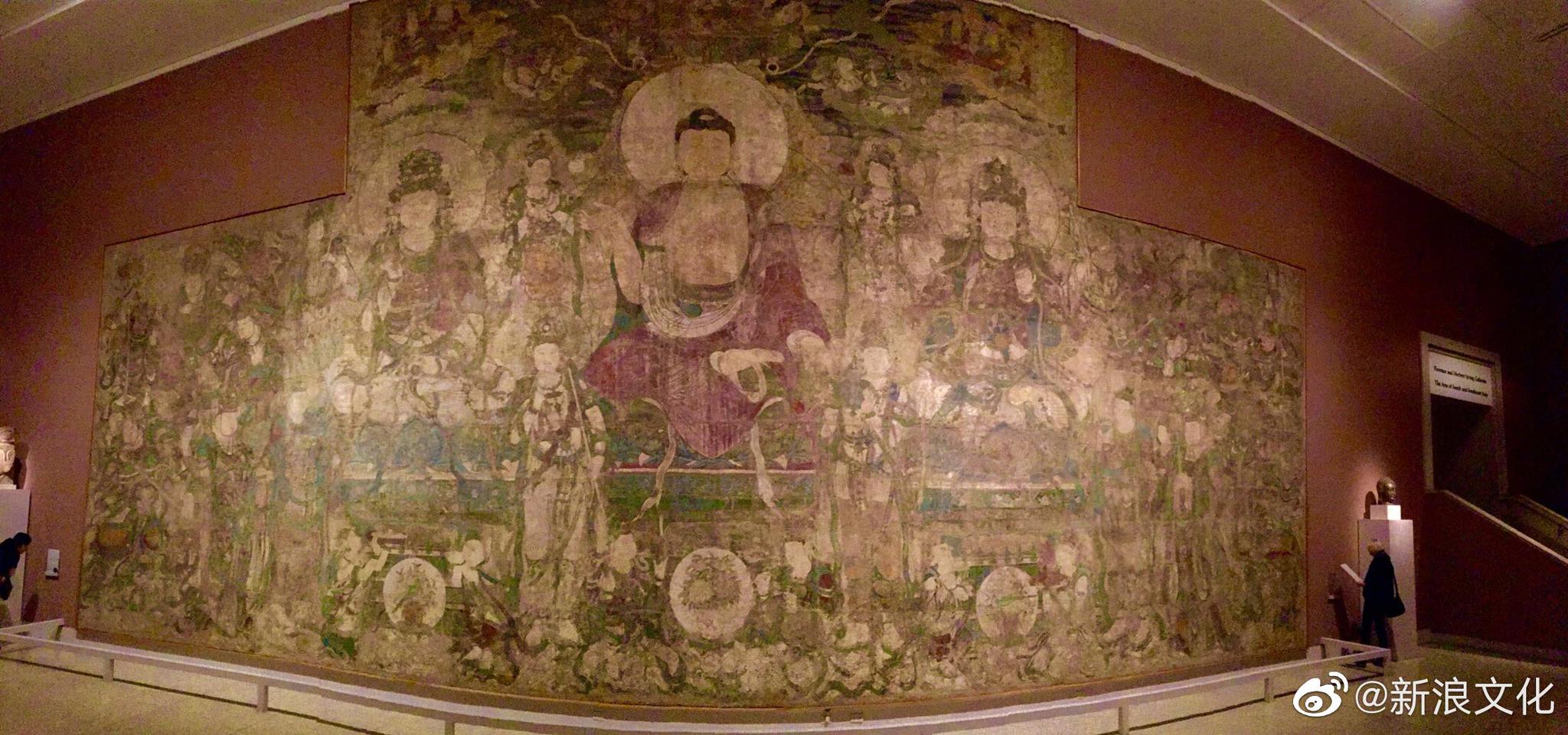 总面积达70多平方米的《药师经变图》,现藏于美国大都会博物馆_高清
