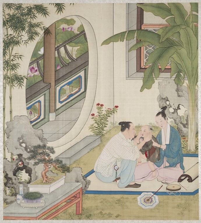 《燕寝怡情》画册描绘的是古代亲王级别的家居生活场景