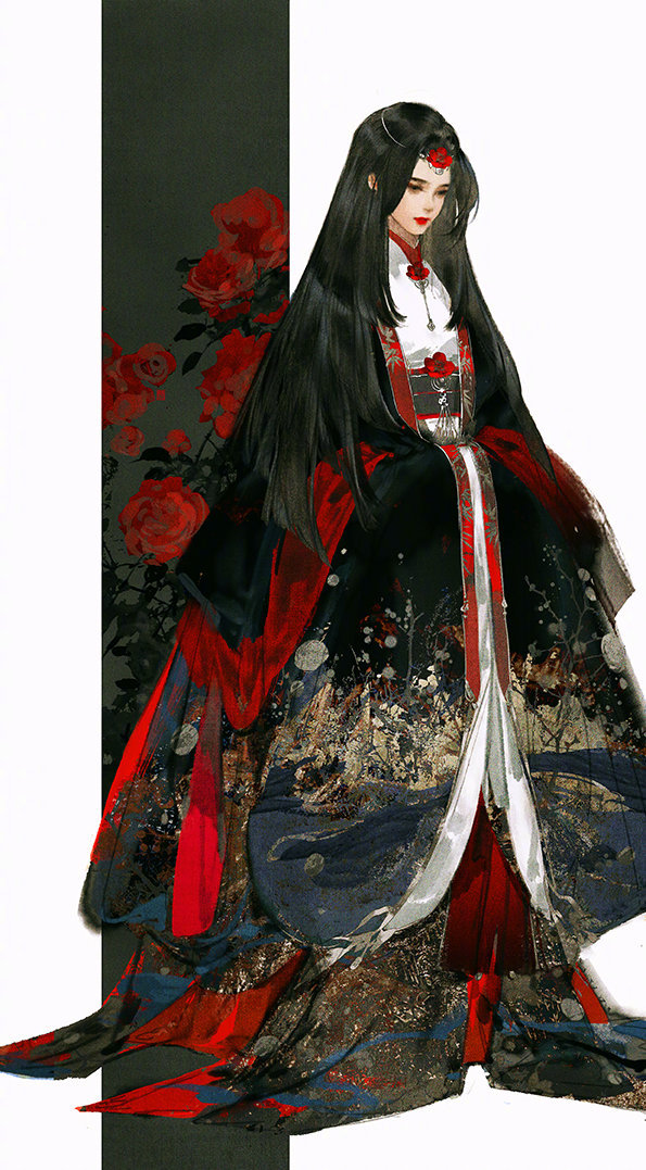 来自插画师 @伊吹鸡腿子 笔下的中国古典美女作品