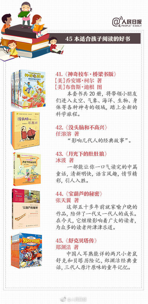 为孩子转！45本适合孩子阅读的好书，值得收藏