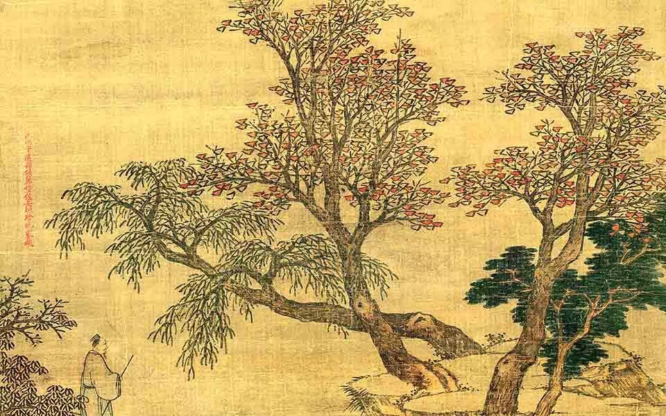 赏古画春游曲0202唐王涯万树江边杏新开一夜风满园深浅色