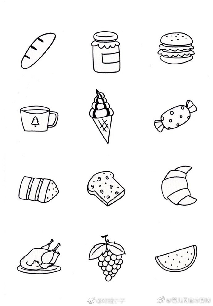 食物的画法简笔画简单图片