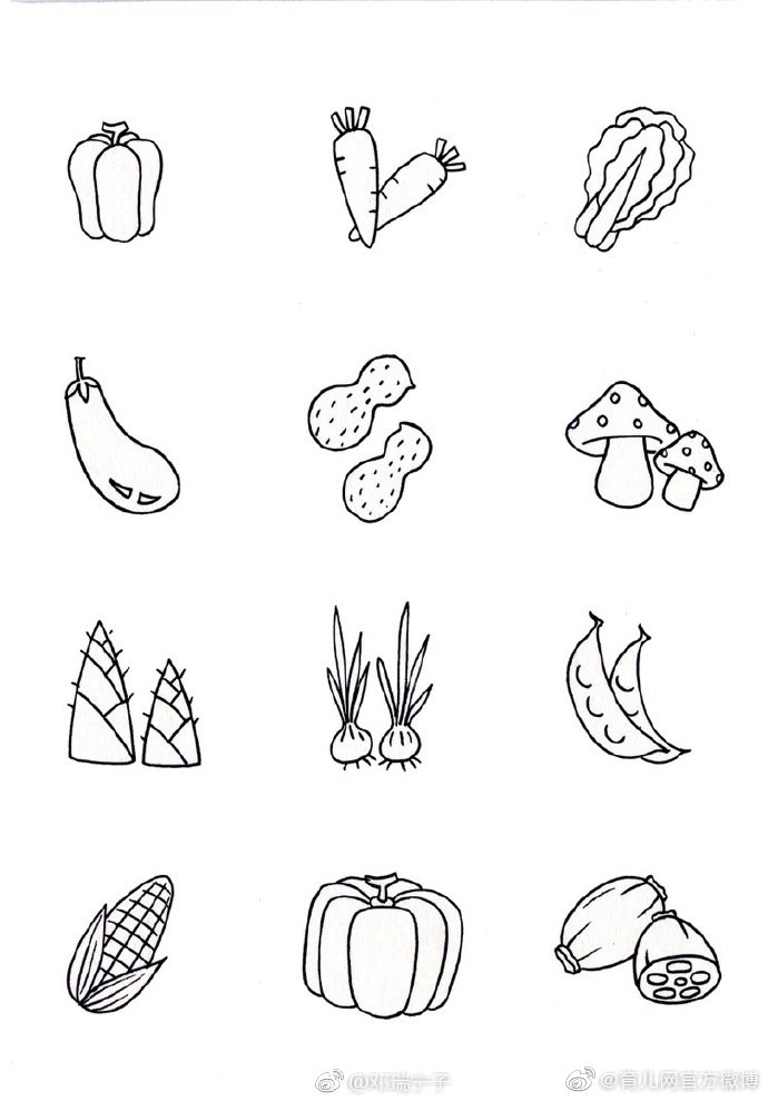 超大一波食物类简笔画啦孩子今天吃了啥还想吃些啥