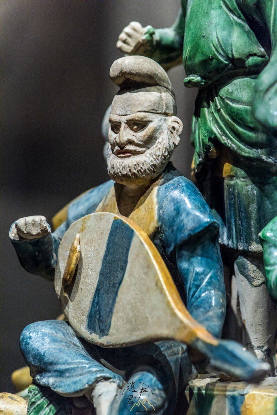 中国国家博物馆唐三彩釉陶骆驼载乐俑