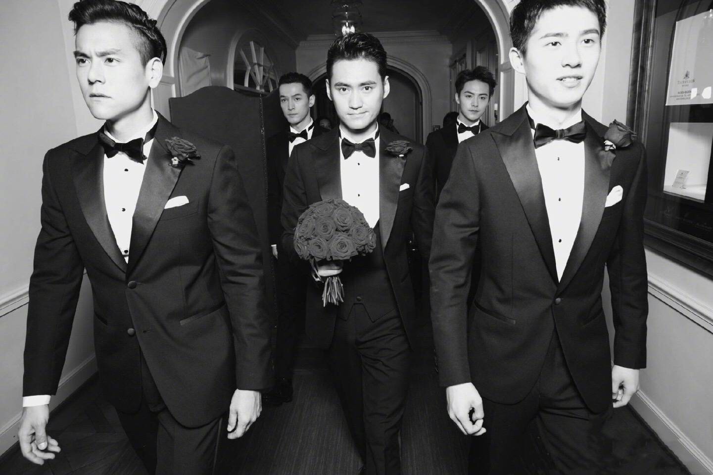 毫不夸张史上最帅伴郎团,这颜值就问还有谁