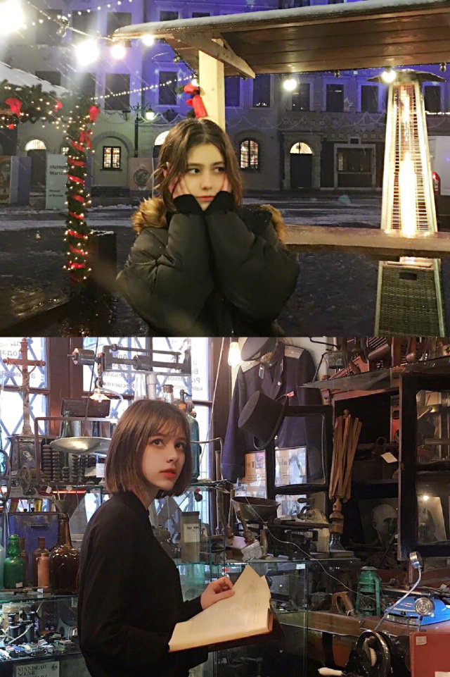 15岁韩俄混血alisa五官很精致了