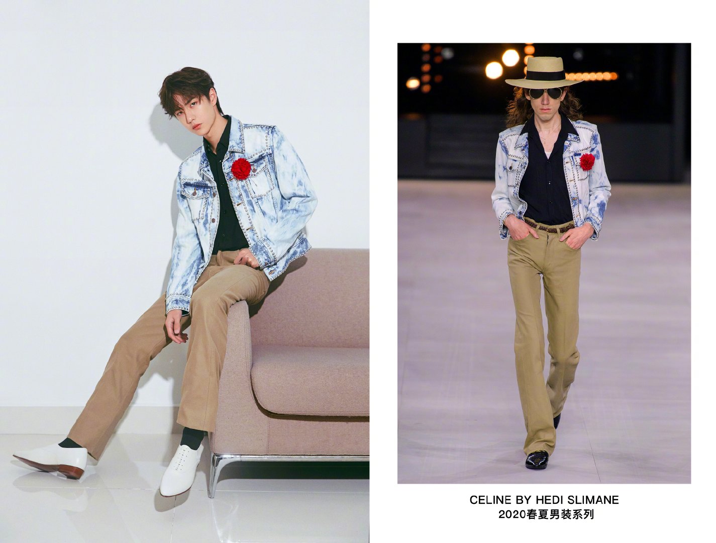 昨晚陈情令演唱会上王一博穿的牛仔外套为celine by hedi slimane 202