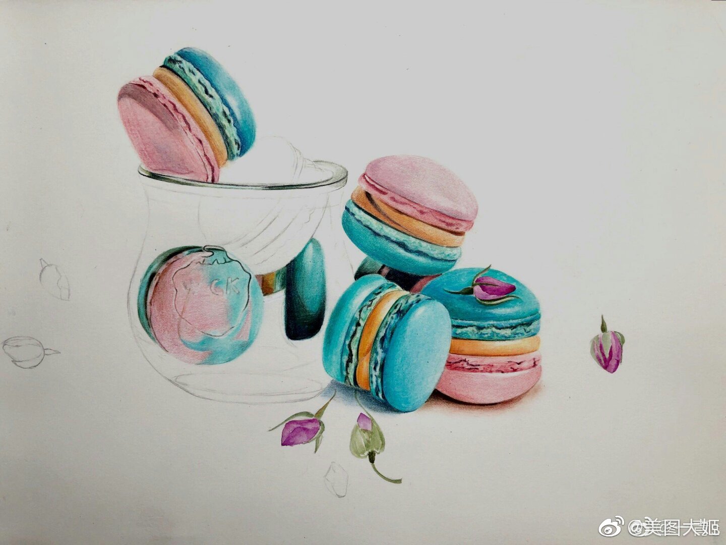 彩铅画手绘作品马卡龙作者 一青s 彩铅画手绘作品马卡龙作者 一青s