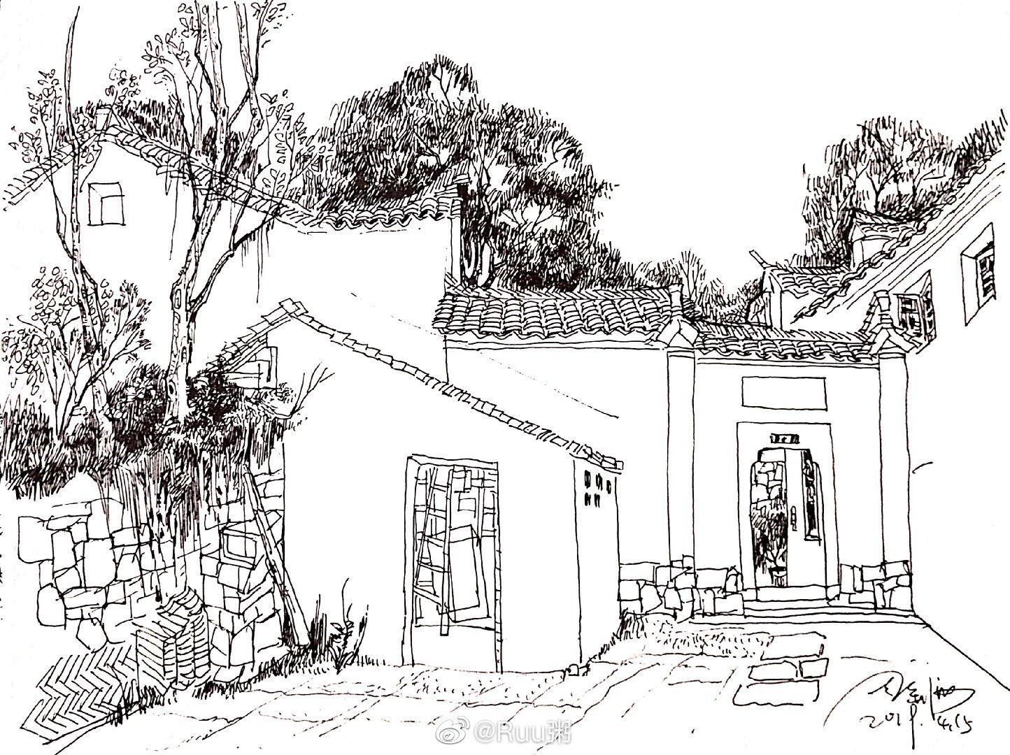 74回到了南方小镇开启了一笔一本随坐随画的旅途74作者