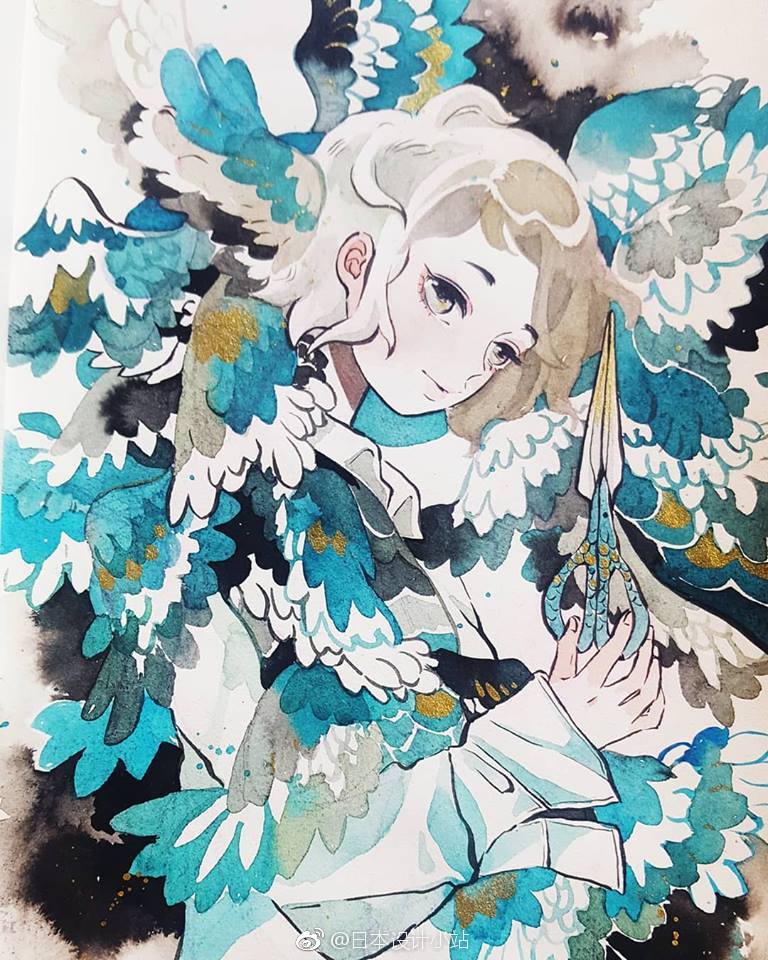 多伦多插画师koyamori的作品 渗透着日式传统花纹 和柄元素之美