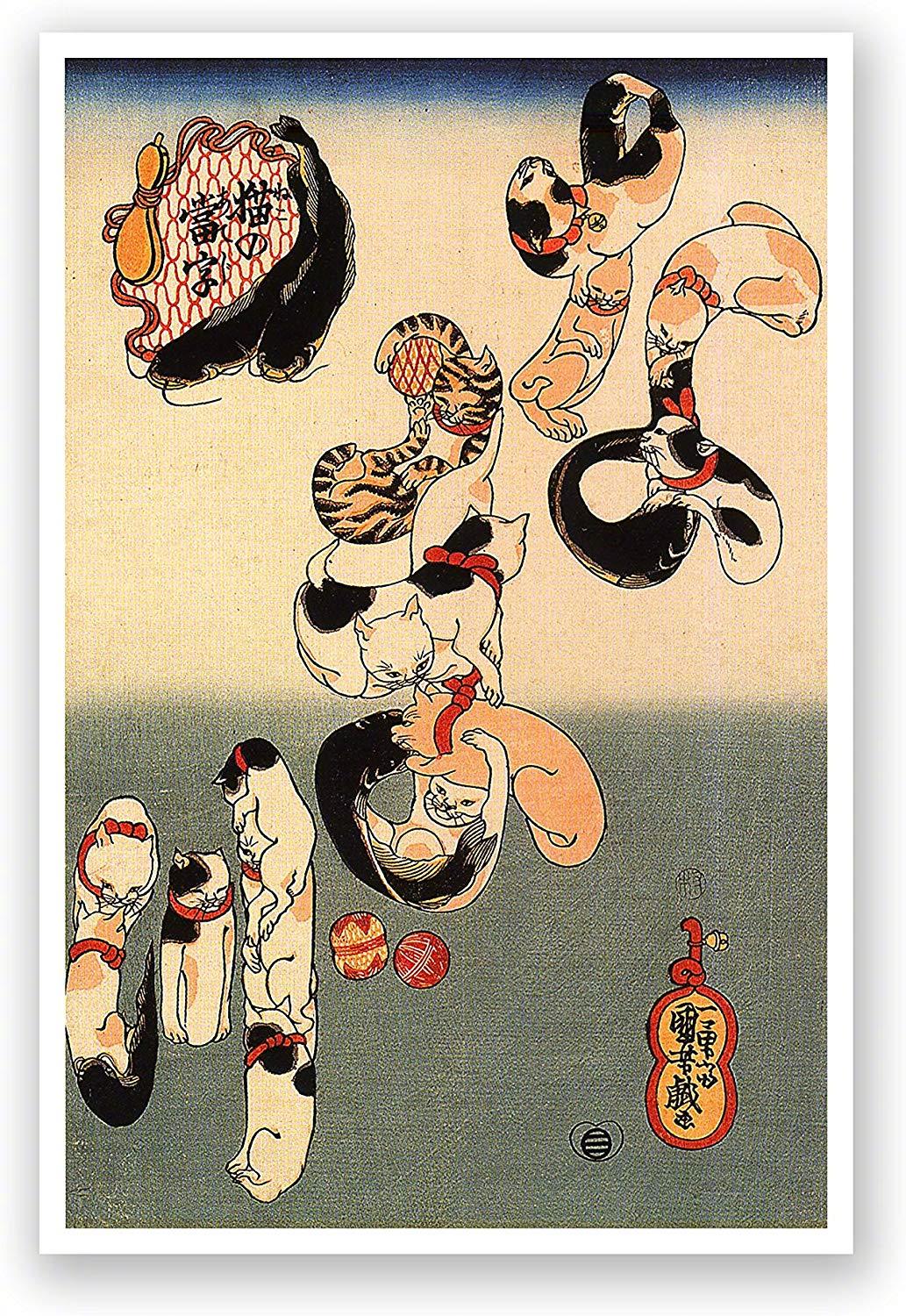 歌川国芳笔下形态各异的猫