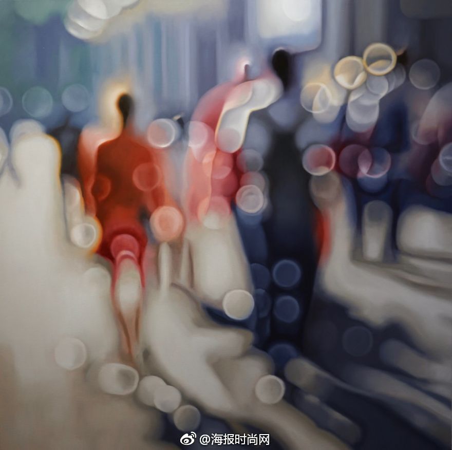 画家philip barlow用油画描绘了近视眼中的模糊世界