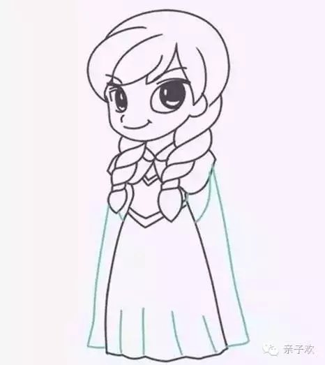 冰雪奇缘艾莎 安娜公主简笔画,超级适合教孩子