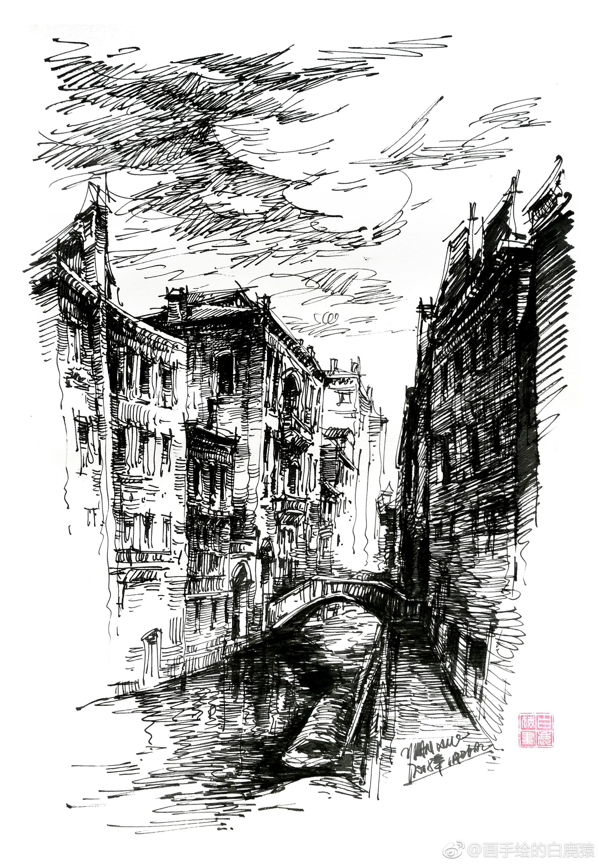 artha象外 @杨家驹钢笔画 @钟敏华钢笔画 @手绘时光集 @现代建筑手绘