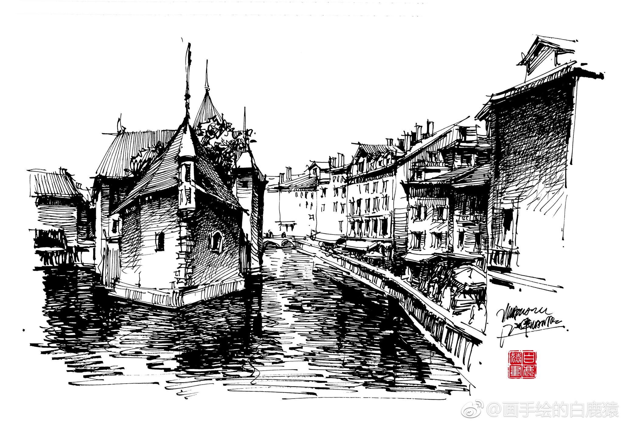 artha象外 @杨家驹钢笔画 @钟敏华钢笔画 @手绘时光集 @现代建筑手绘