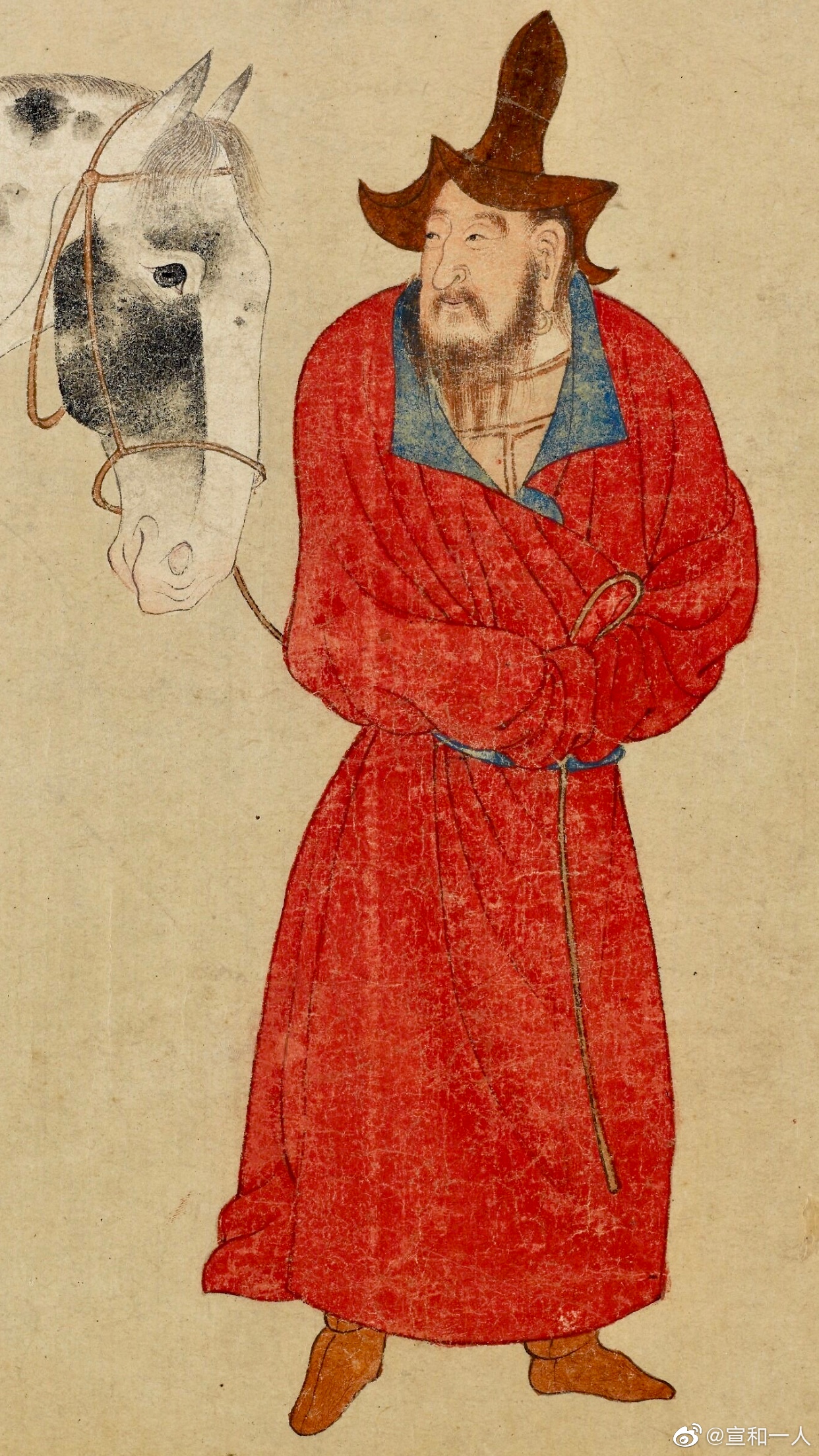 《临李公麟人马图》,纸本设色,弗利尔美术馆藏