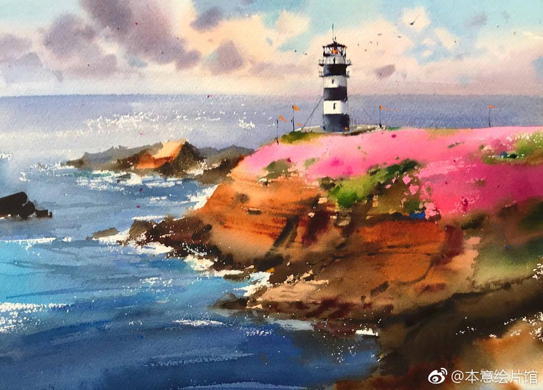 水彩海岛风光绘画blancainsblancaalvarezwatercolors