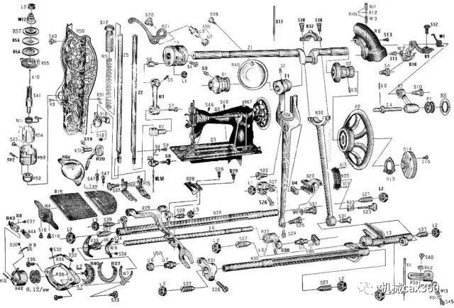 100多年前老式缝纫机,零件几百个,传动机构超复杂!