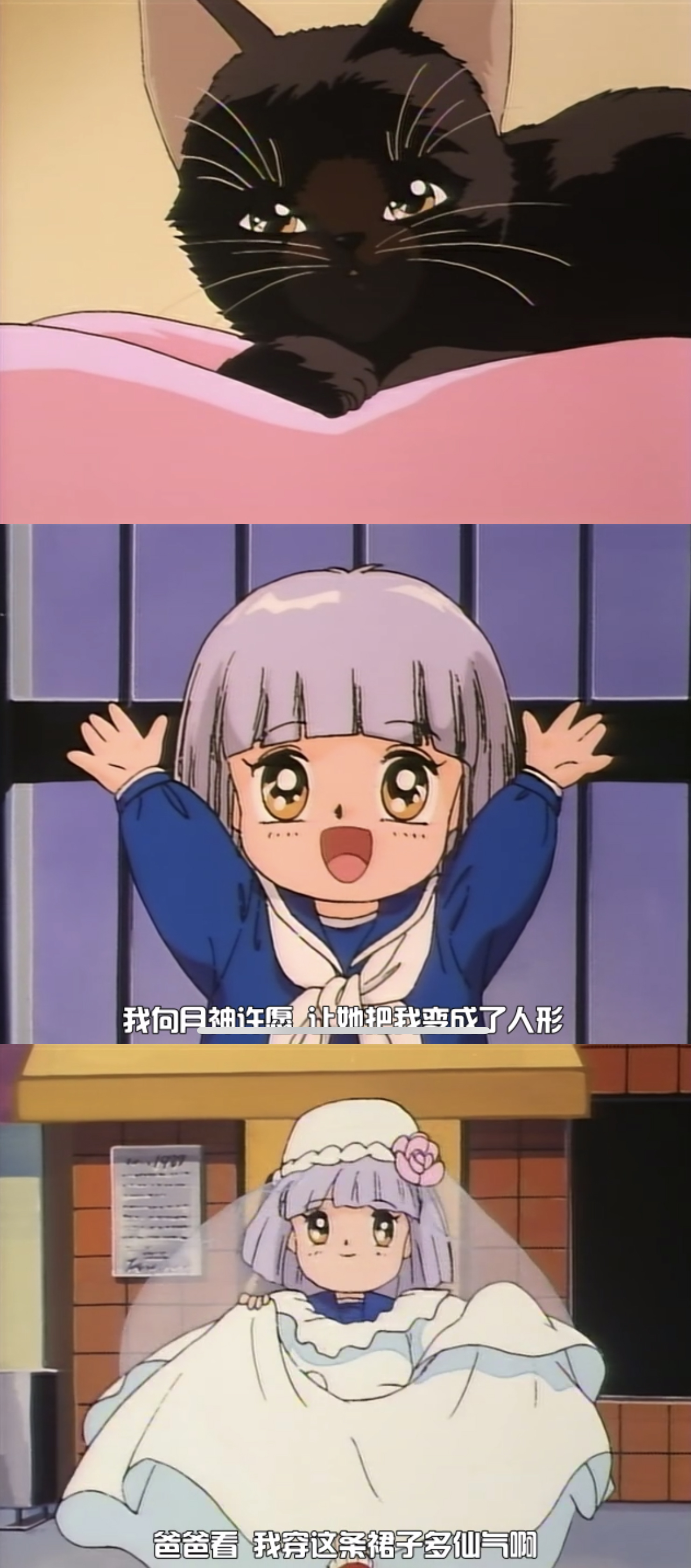 安利老动漫1991 月光猫少女 是很少女心的老漫了小猫咪变成少女