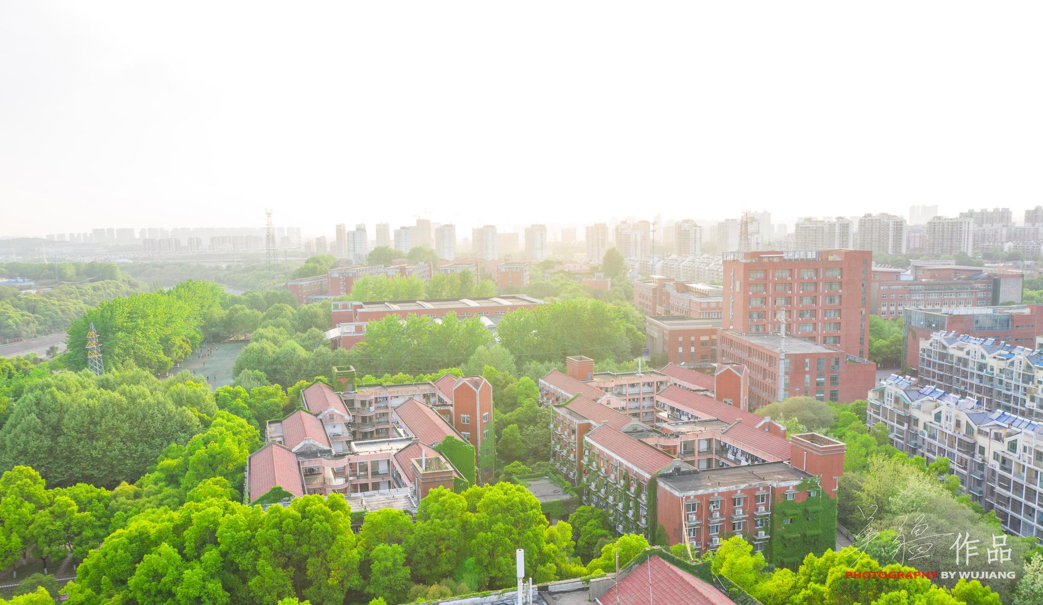 航拍三江从一教起飞东南西北的风光都不错三江学院