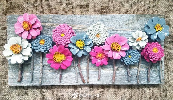 简单漂亮的松果装饰画~|松果|装饰画_新浪新闻