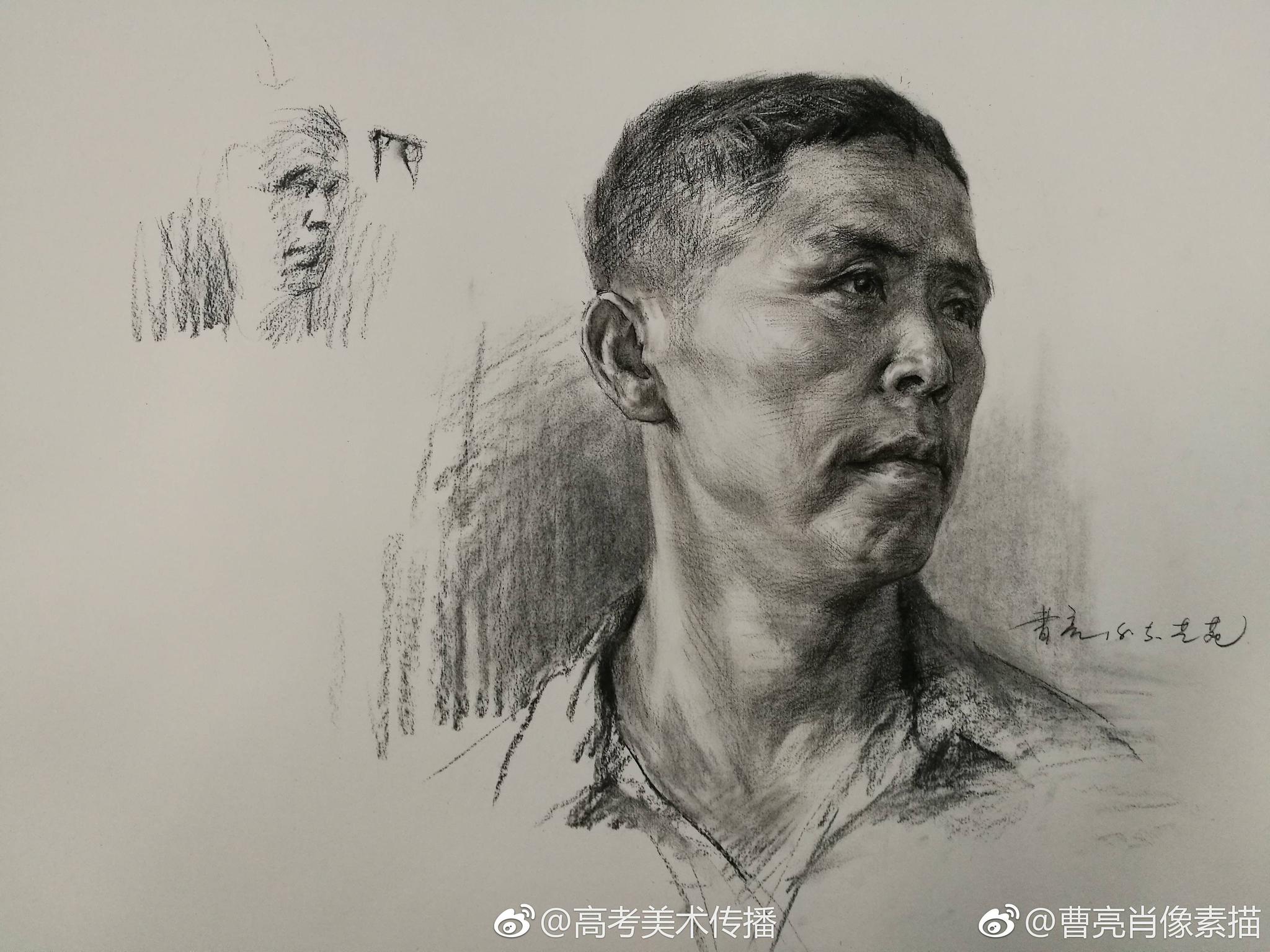 联考高分高分素描头像课件。 作者:@曹亮肖像素描|素描|高分|曹亮|课件|肖像_新浪新闻