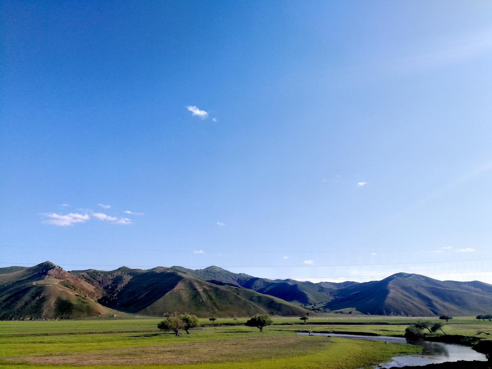 春天的北方草原鸟瞰