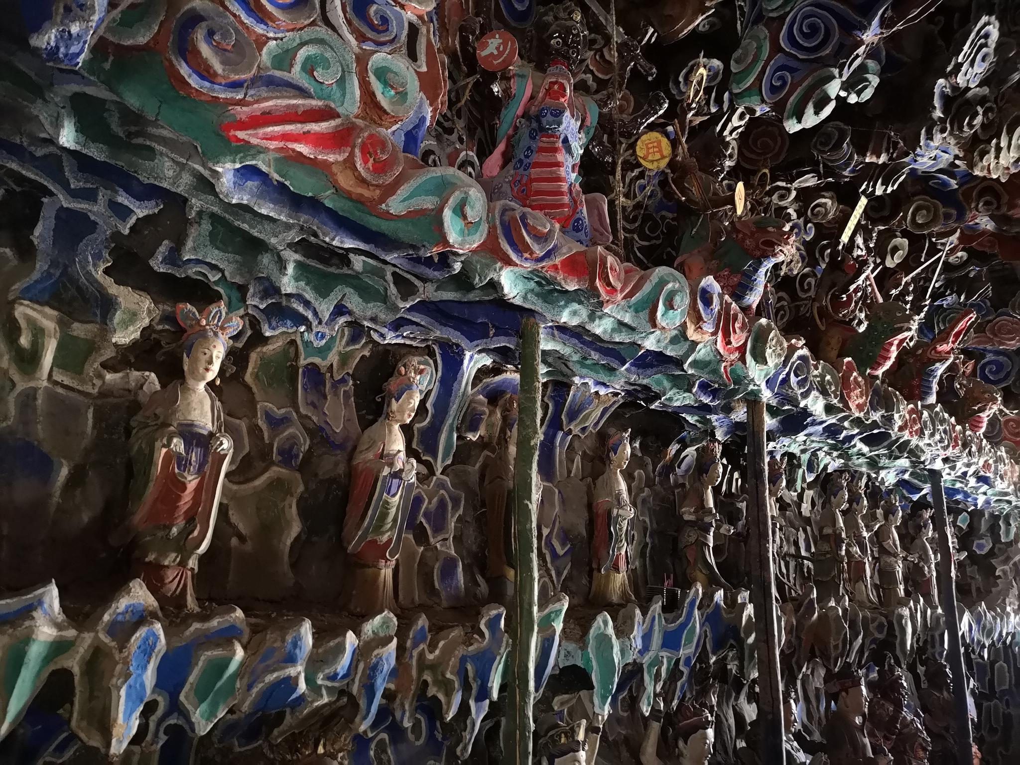 五台山南山寺的悬塑