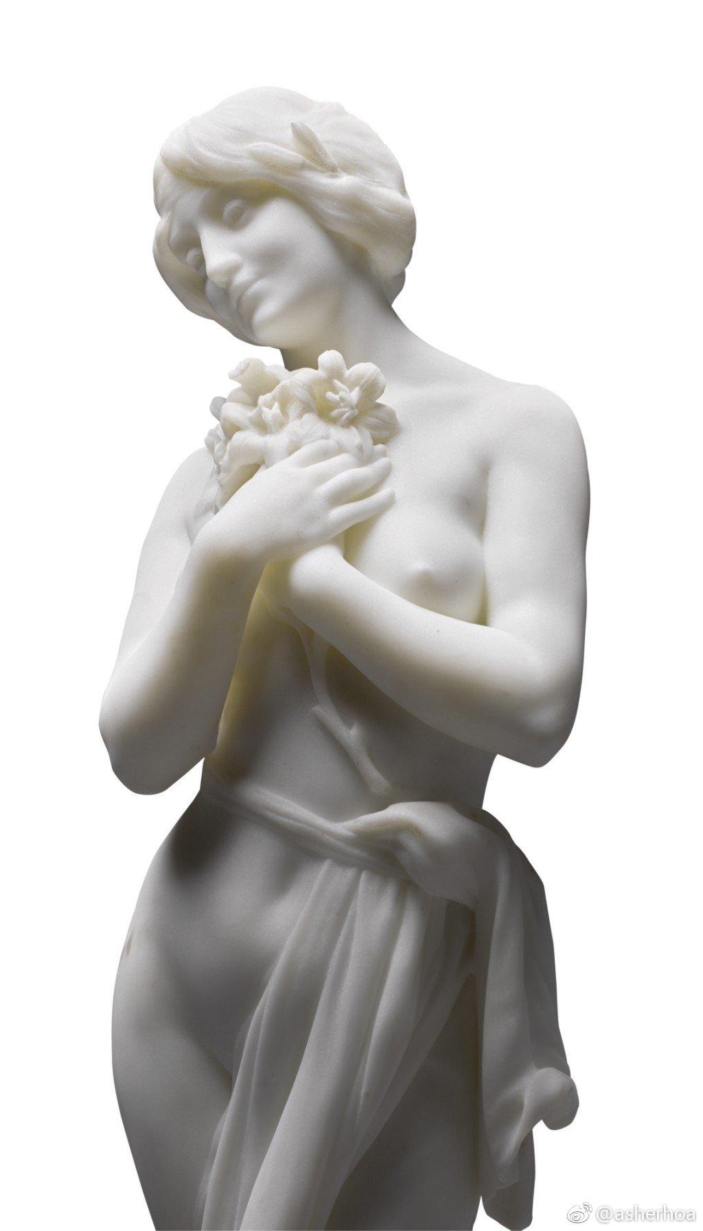 法国雕塑家auguste seysses(1862-1946)的作品《拿百合花的女人》