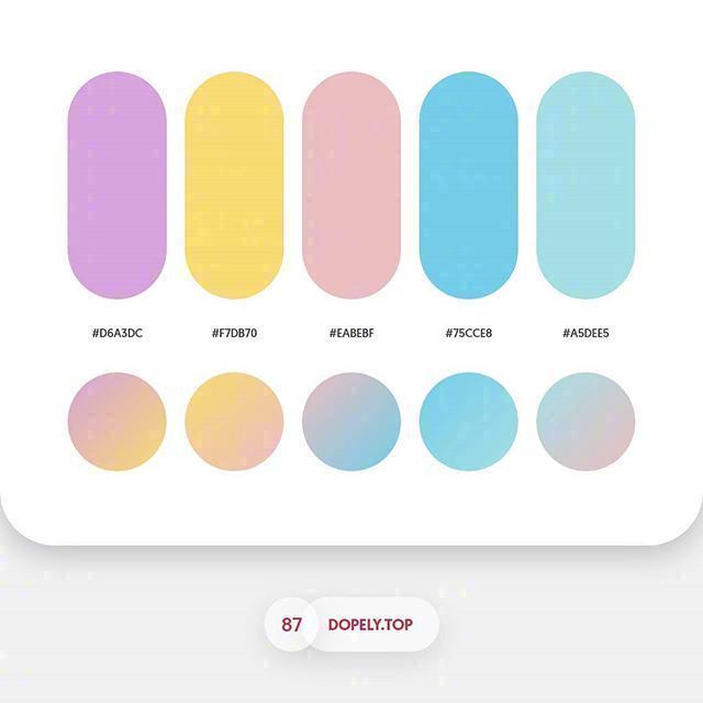 一组温柔清爽的配色方案.ins:mr.pugo