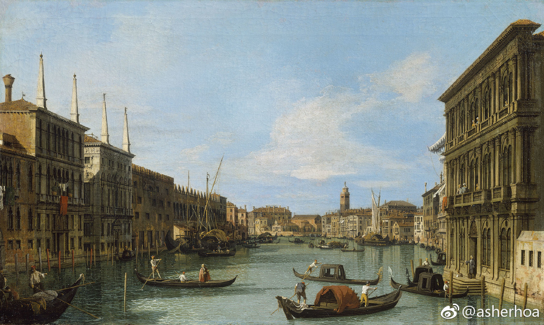 意大利威尼斯著名画家加纳莱托(1679-1768)以刻画18世纪威尼斯风土