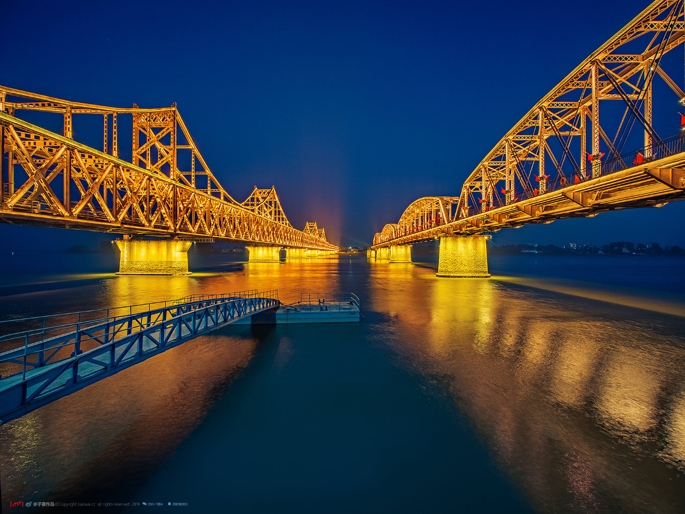 鸭绿江大桥 全景图片