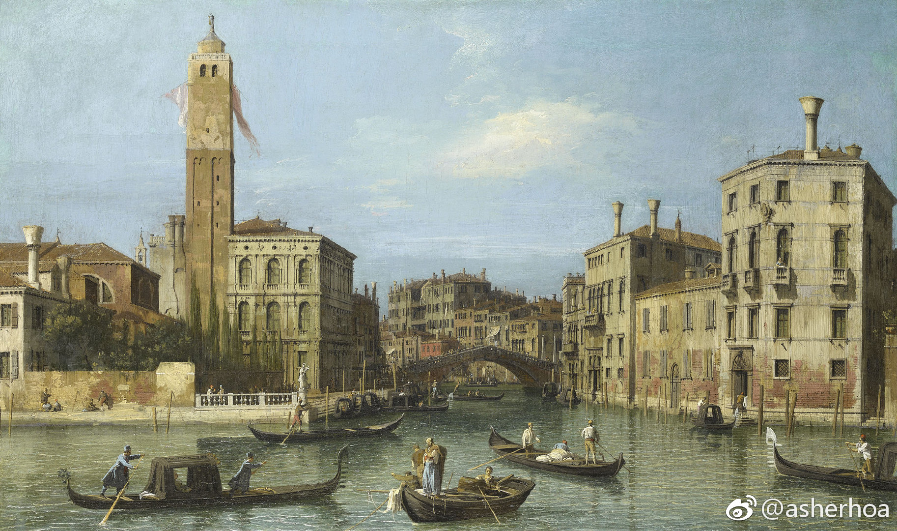 意大利威尼斯著名画家加纳莱托(1679-1768)以刻画18世纪威尼斯风土