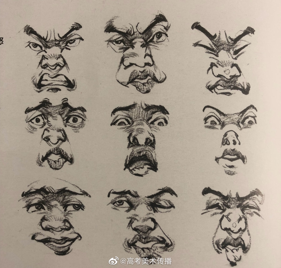 速写五官表情参考素材,收藏起来.