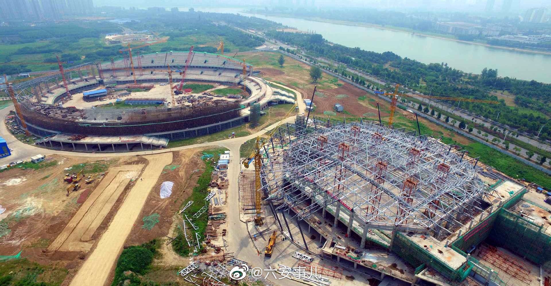 六安市体育中心展雏形,预计明年7月底竣工|体育场|体育馆|六安市_新浪