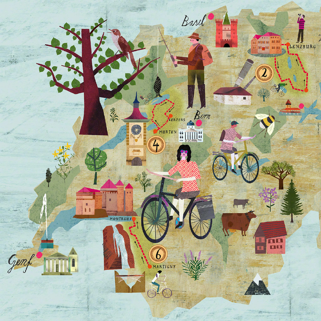 各地区文化的插画地图 by:martin haake