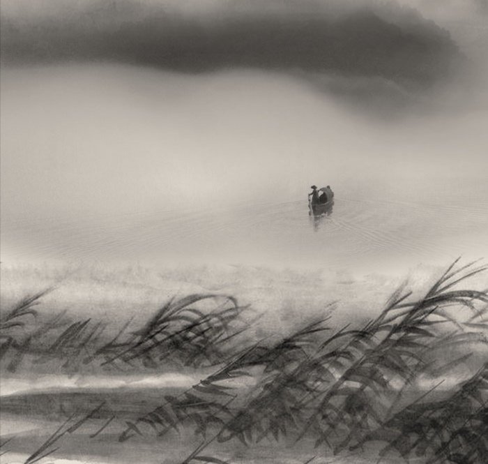 雨过云烟幕天成水墨屏