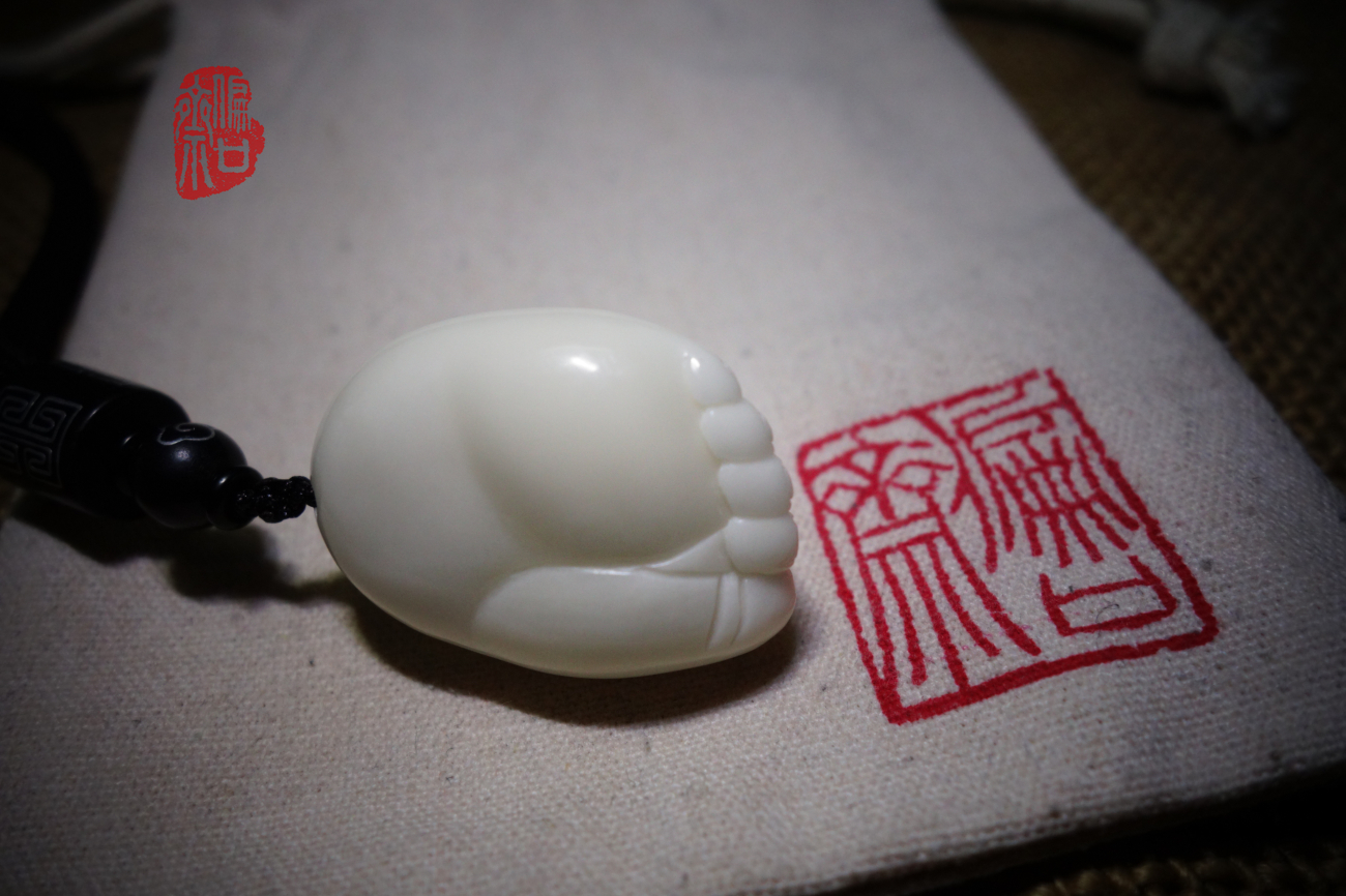 可爱小脚丫,天然象牙果手工雕刻.保护野生大象,传承民间手工艺